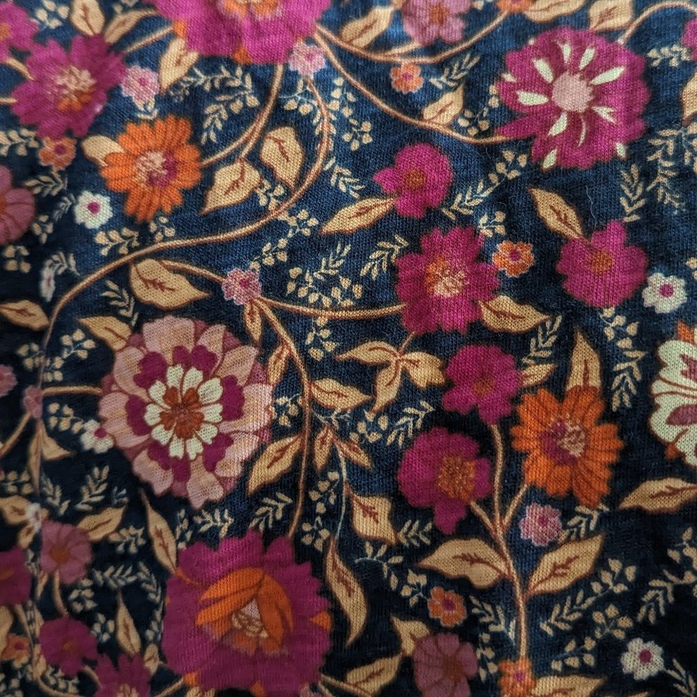 Women's Lucky Brand short sleeve floral print top, multi, size S - Picture 4 of 5
